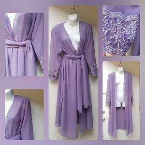 Vintage 80s Lavender Evening Kimono